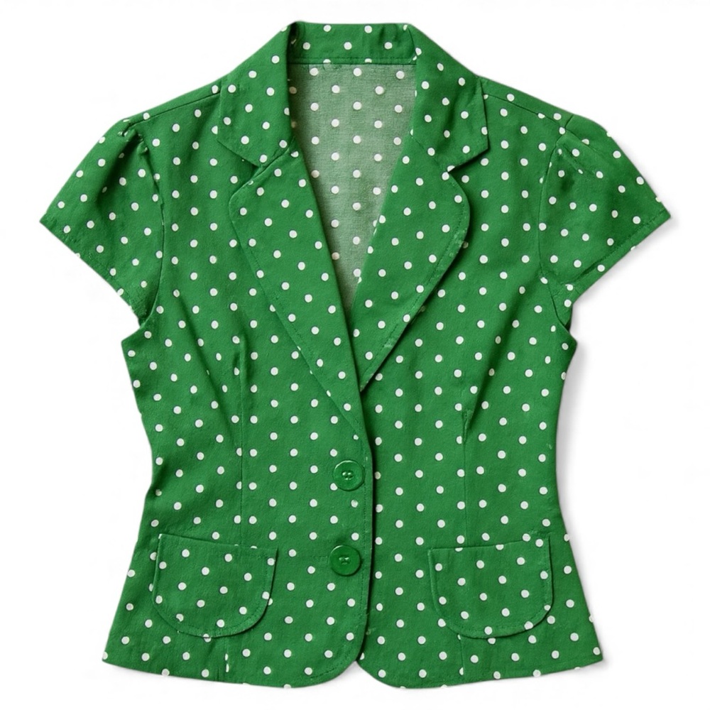 Vintage Retro Style Polka Dot Vest • Size M